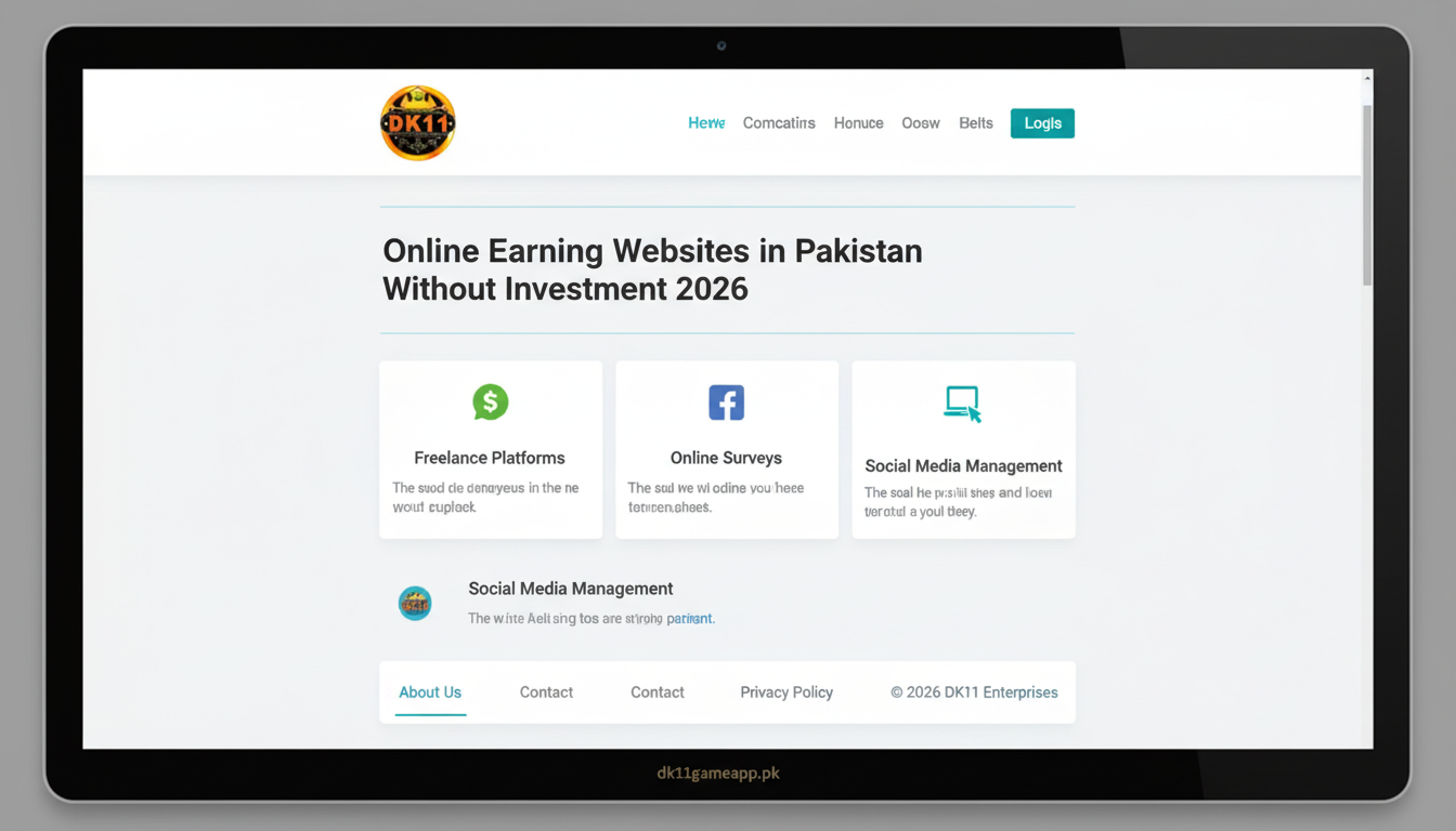 Online Earning Websites in Pakistan Without Investment 2026